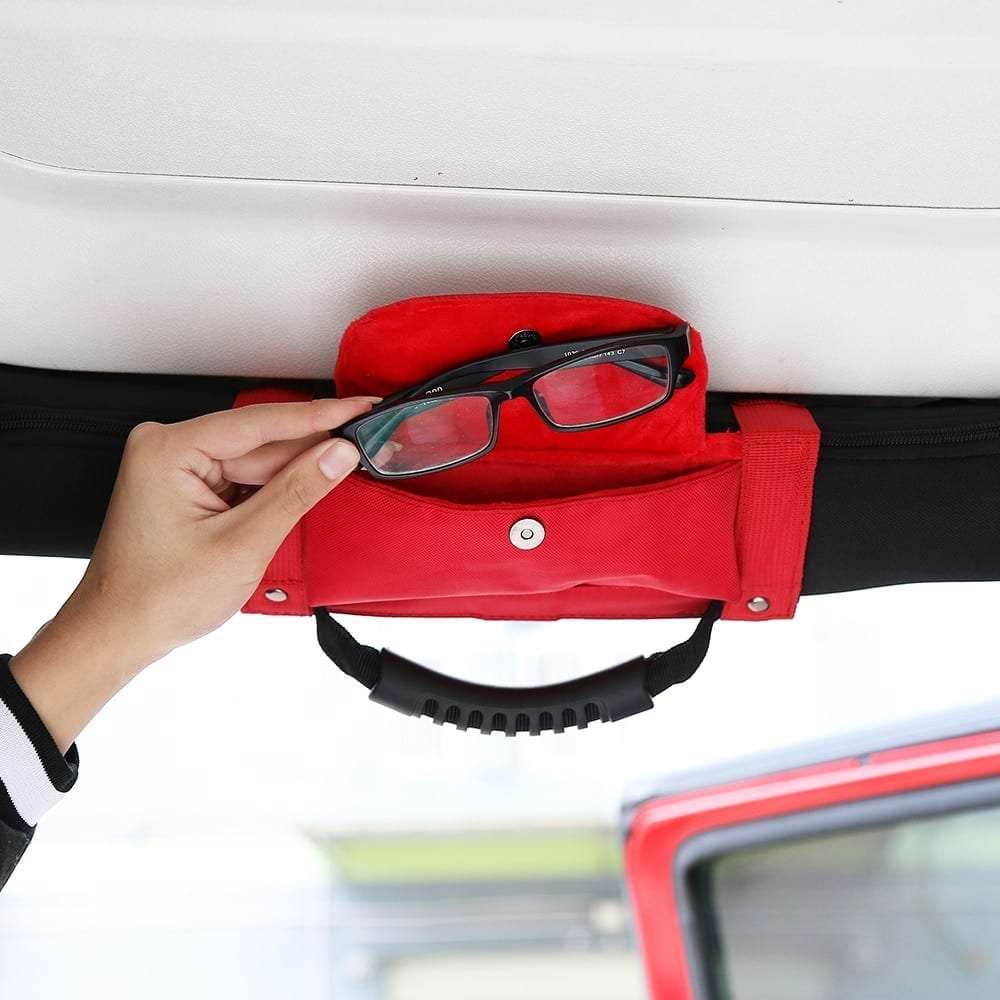 Shineka car roll bar grab handle, sunglasses holder storage