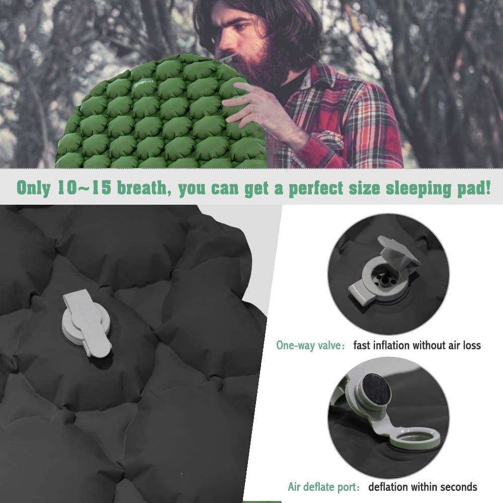 Zomake 0.5kg portable ultralight sleeping pad, ultralight camping inflating air mattress