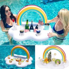 Rainbow Cloud Inflatable Float for drink and ice