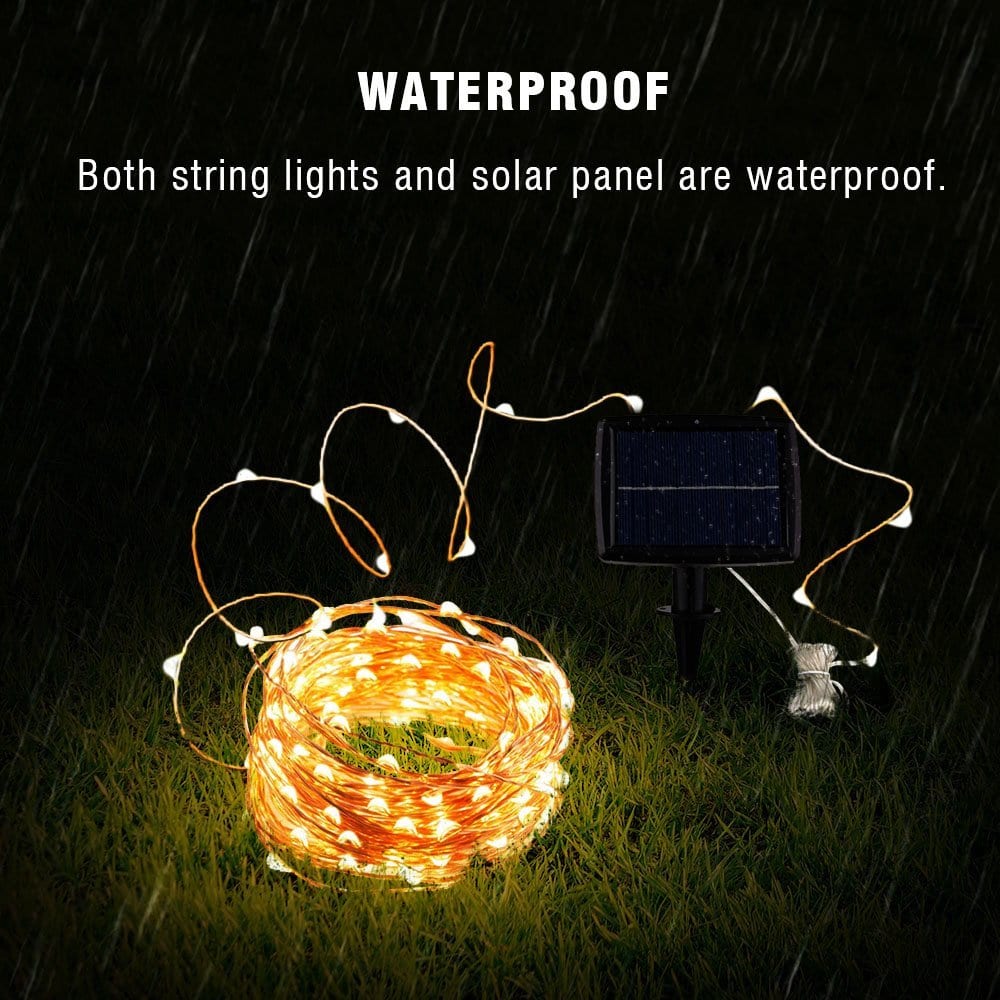Solar string fairy lights, 12m 100led / 5m 50 led waterproof, solar power