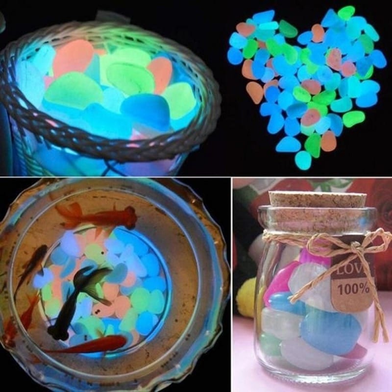 25/50pcs glow in the dark, garden pebbles, glow stones rocks for walkways garden path and more