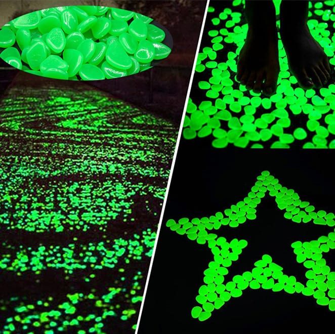 25/50pcs glow in the dark, garden pebbles, glow stones rocks for walkways garden path and more