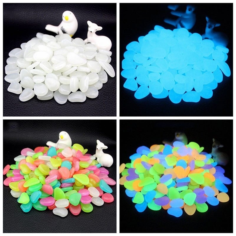 25/50pcs glow in the dark, garden pebbles, glow stones rocks for walkways garden path and more