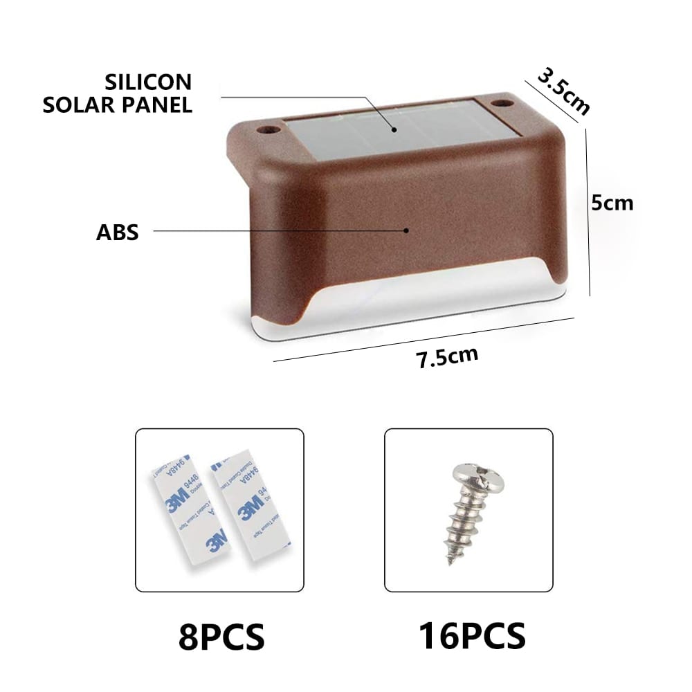 Solar step lights outdoor, waterproof led solar power