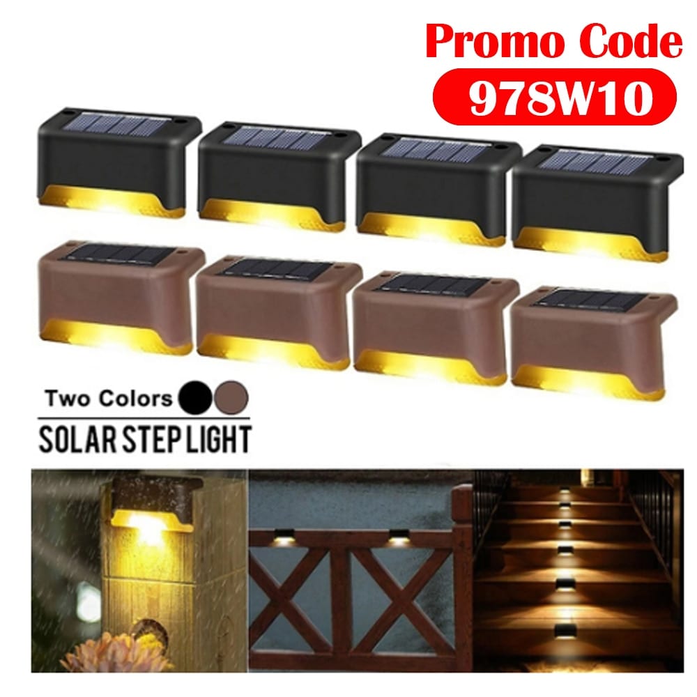 Solar step lights outdoor, waterproof led solar power