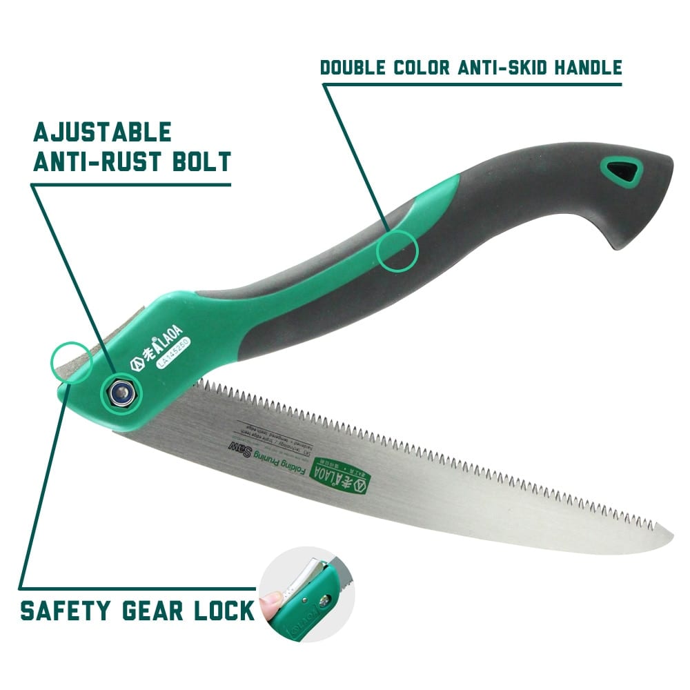 Laoa camping foldable saw, portable secateurs gardening, pruner 10 inch tree trimmers