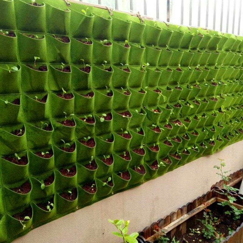 9/18/36/64 pockets green, grow bags planter vertical garden
