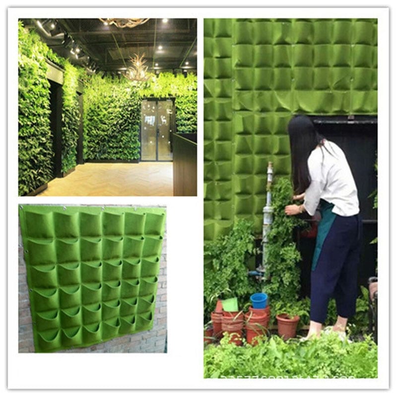 9/18/36/64 pockets green, grow bags planter vertical garden