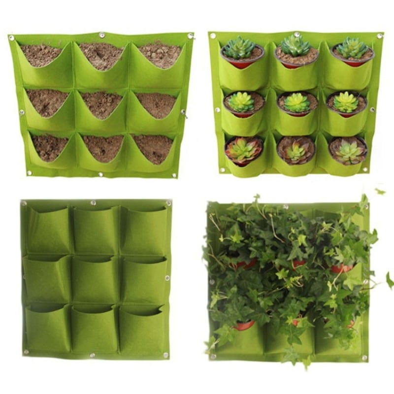 9/18/36/64 pockets green, grow bags planter vertical garden