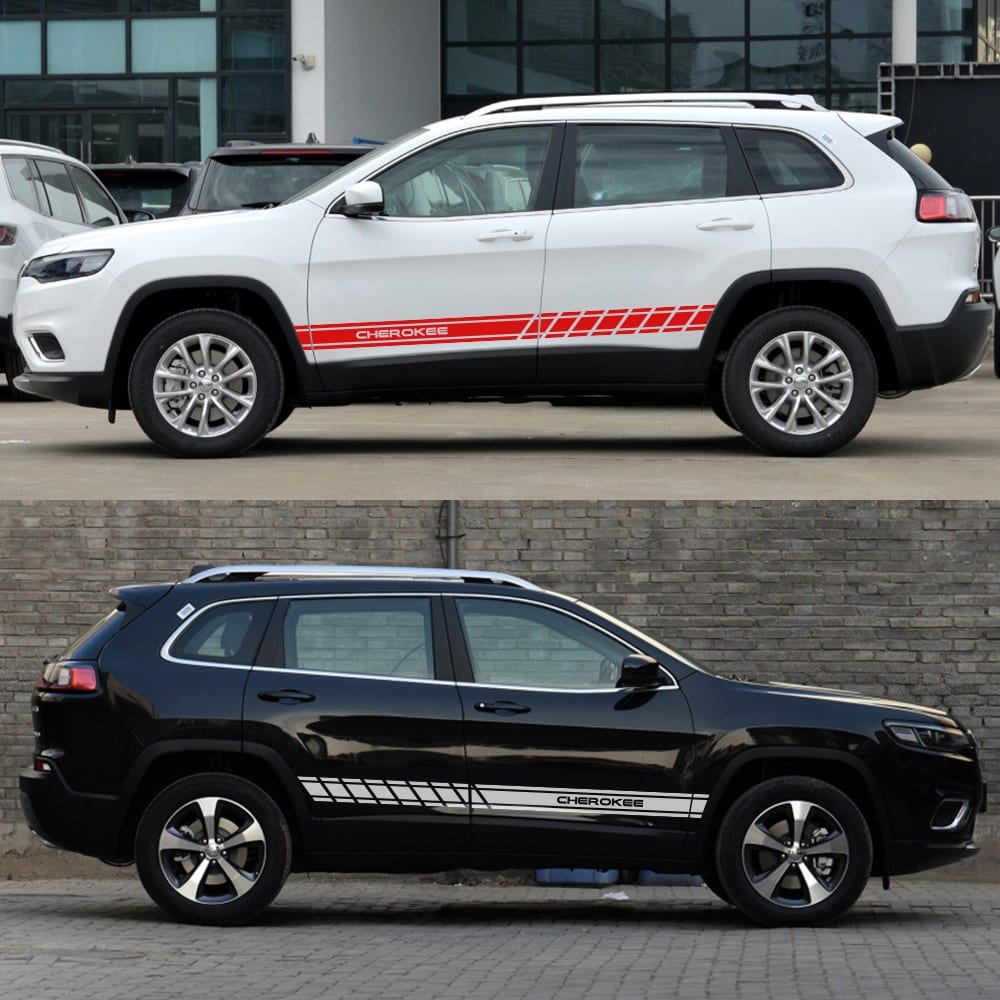 For jeep wrangler, jk rubicon, cherokee, patriot, compass 2pcs car stickers