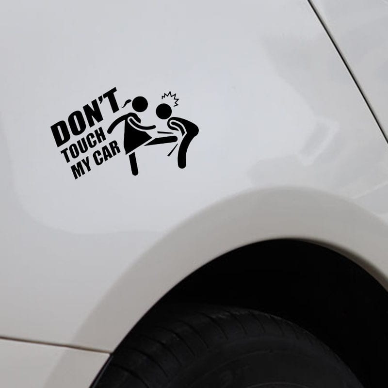 15.7x9.6cm, don’t touch my car, black/silver c26-0029