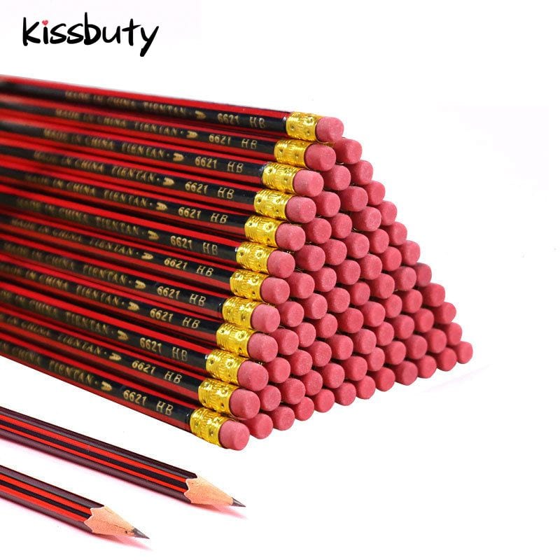 20/30/50/100 pcs. sketch wooden lead pencils hb with eraser