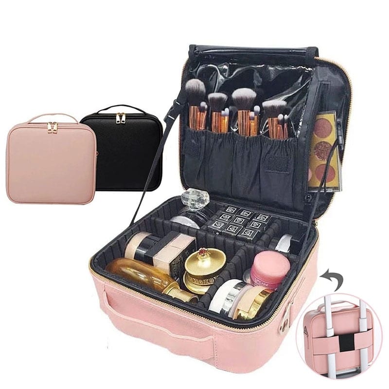 Female manicure makeup organizer luxury makeup bag brush tube professional make up beauty case brand travel mini cosmetic bag