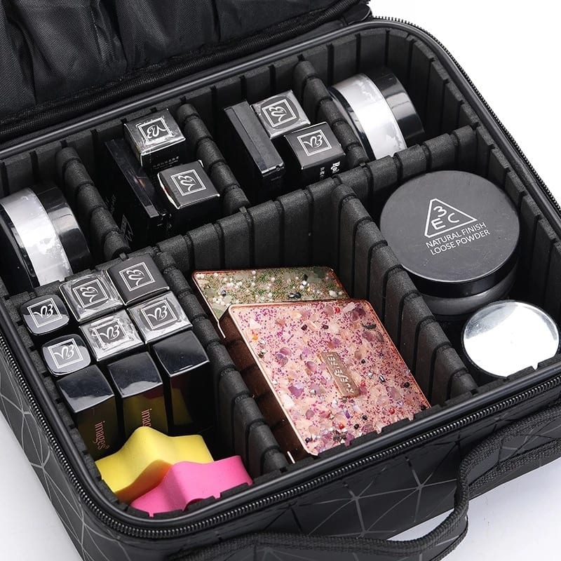 Female manicure makeup organizer luxury makeup bag brush tube professional make up beauty case brand travel mini cosmetic bag