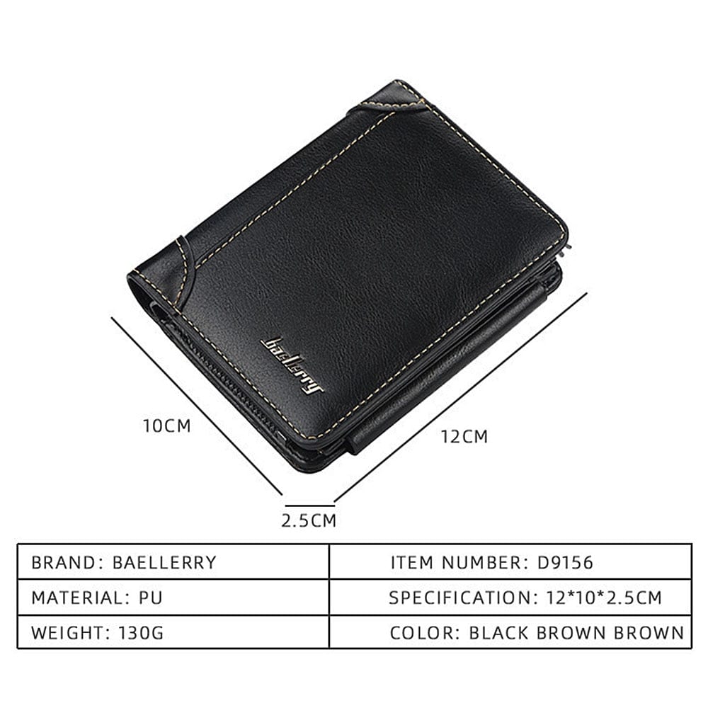 2021 new leather men wallets, high quality zipper, short desigh, card holder male purse