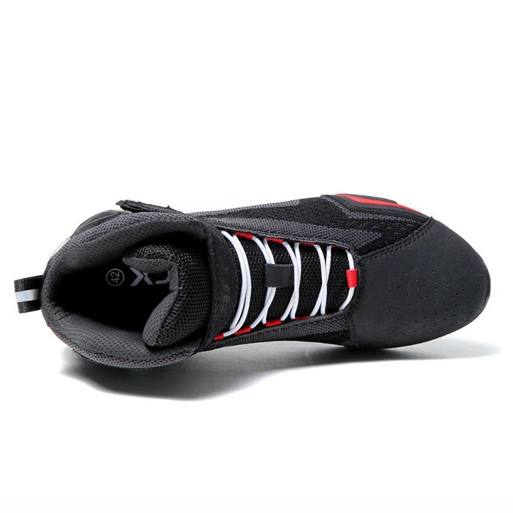 Motorcycle boots, botas moto, men shoes ankle with tuning knob