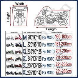 Motorcycle cover, universal Outdoor, UV Protector All Season, waterproof Rain Dustproof cover