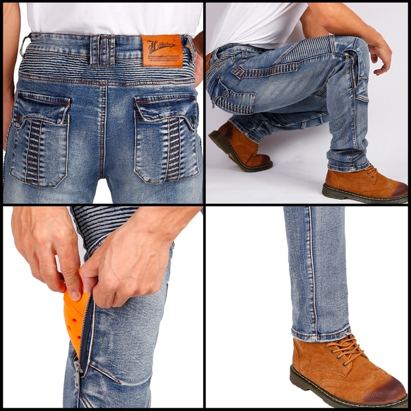 Summer men motorcycle pants, aramid moto jeans, protective gear