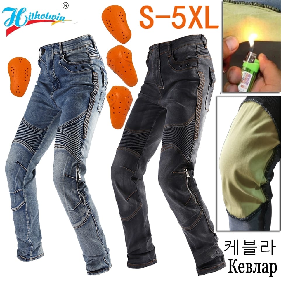 Summer men motorcycle pants, aramid moto jeans, protective gear