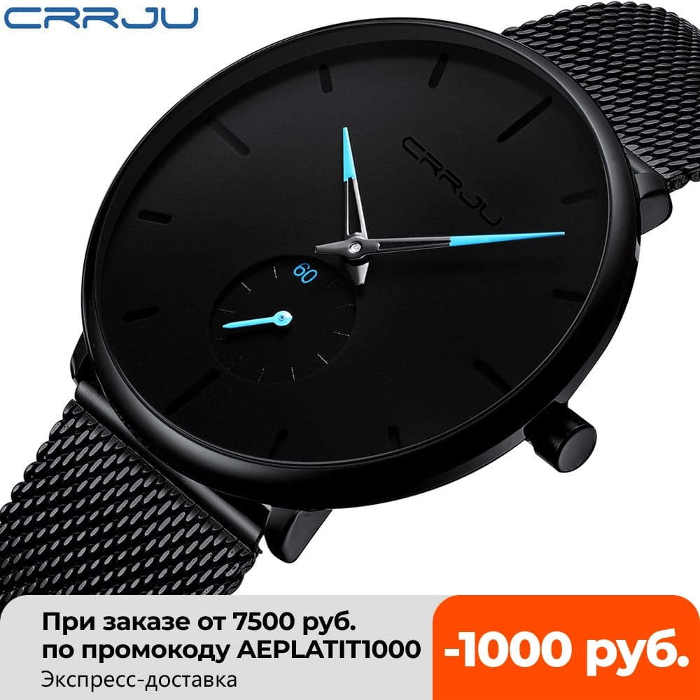 Crrju fashion, mens watches, top brand luxury quartz,waterproof sport watch