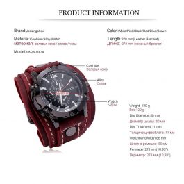 Jessingshow, Men Watch Luxury Wristwatch Quartz, Fashion Blue Glass Punk Style