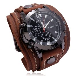Jessingshow, Men Watch Luxury Wristwatch Quartz, Fashion Blue Glass Punk Style