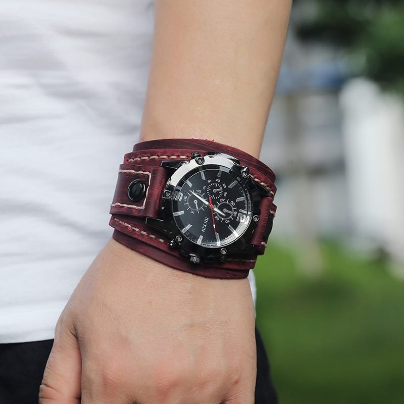 Jessingshow, men watch luxury wristwatch quartz, fashion blue glass punk style