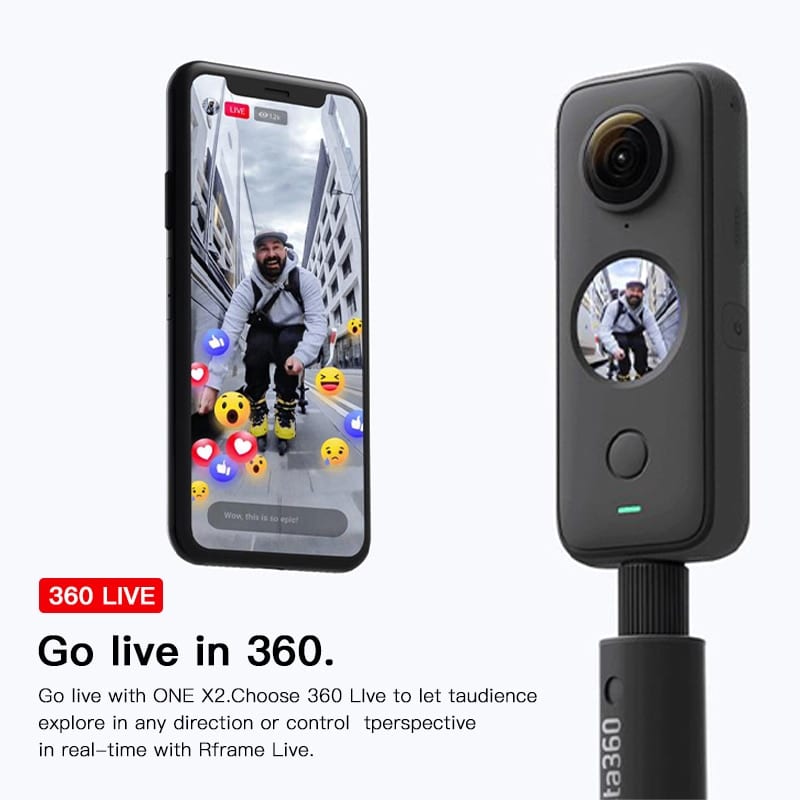 Insta360 one x2, 5.7k vr video 10m, waterproof, 360 one x2, panorama underwater, helmet pro