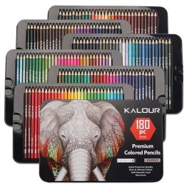 Colored Pencils with Metal Box, 180 Unique Coloured Pencils