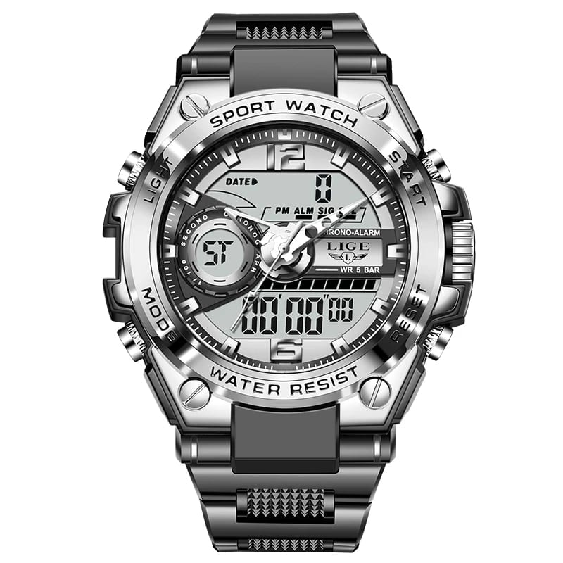 Relogio masculino lige sport men, quartz digital watch creative, diving watches, waterproof