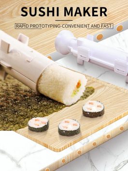 Meijuner Sushi Maker Roller, Rice Mold, Vegetable and Meat Rolling Gadgets