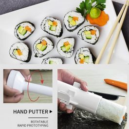 Meijuner Sushi Maker Roller, Rice Mold, Vegetable and Meat Rolling Gadgets