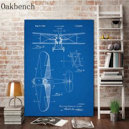 Space Shuttle Canvas Posters and Prints, Biplane Patent Print, Vintage Posters Aviation Wall Decor