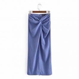 Za 2021 High Waist Print Ruched, Summer Skirt Women, Back Zip, Textured Knot Vintage