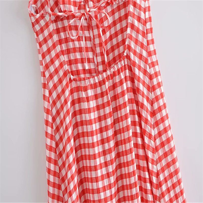 Za 2021, strappy gingham summer, sexy sleeveless backless