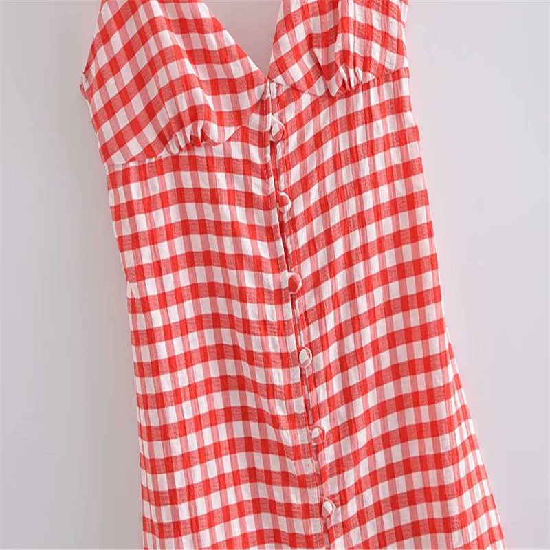 Za 2021, strappy gingham summer, sexy sleeveless backless