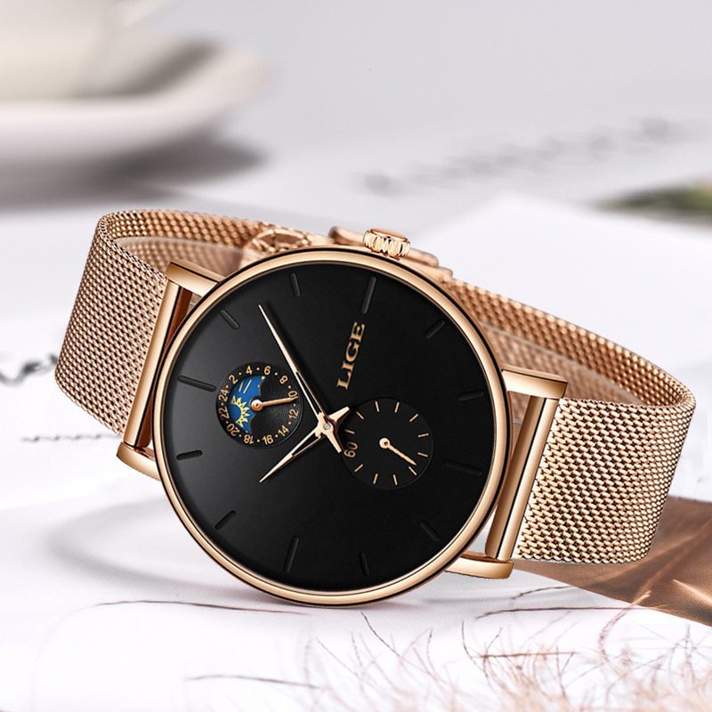 Lige new women luxury brand watch, waterproof wristwatch, female fashion casual watches