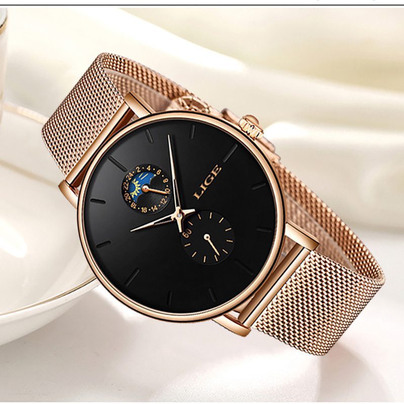 Lige new women luxury brand watch, waterproof wristwatch, female fashion casual watches
