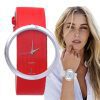 Top leather quartz, lady watches, antique stylish