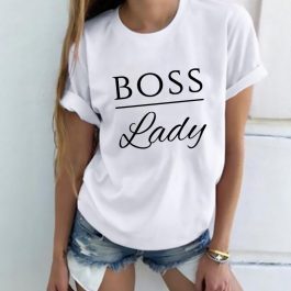 Women Tshirt, Lady Letter Print, Funny Leisure Fashion