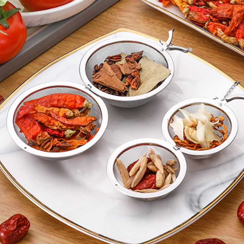 5 size stainless steel tea infuser, sphere locking spice, tea ball strainer