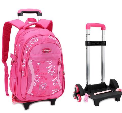 Kid’s rolling bag school, trolley backpack, girls backpack on wheels, girl’s trolley school