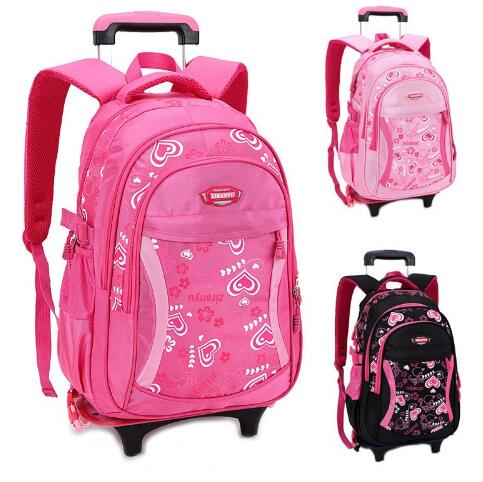 Kid’s rolling bag school, trolley backpack, girls backpack on wheels, girl’s trolley school