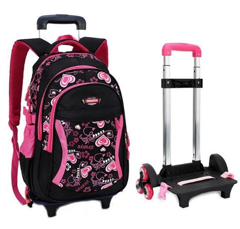 Kid’s rolling bag school, trolley backpack, girls backpack on wheels, girl’s trolley school