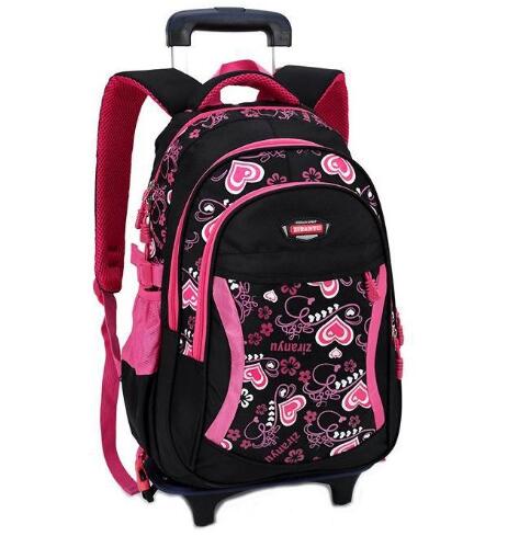 Kid’s rolling bag school, trolley backpack, girls backpack on wheels, girl’s trolley school
