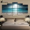 Hd print modular painting, beach ocean sea painting canvas
