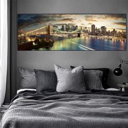 Brooklyn Bridge Night Landscape, Canvas Paintings On The Wall