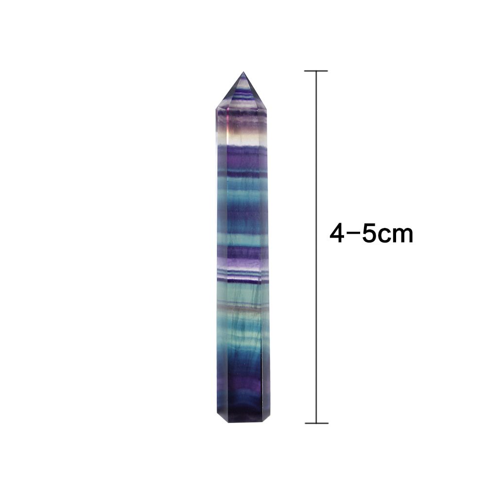 Natural striped fluorite crystal, 4-7cm, quartz crystal stone, hexagonal wand