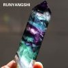 Natural striped fluorite crystal, 4-7cm, quartz crystal stone, hexagonal wand