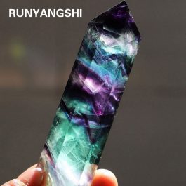 Natural Striped Fluorite Crystal, 4-7CM, Quartz Crystal Stone, Hexagonal Wand